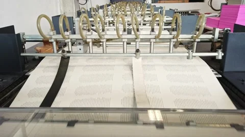 Collator assembles the sheets on top of each other Stock Footage 151770430