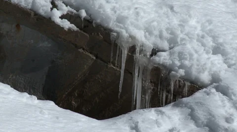 Colle De St Michel Icicles Melting Stock Footage 35462149