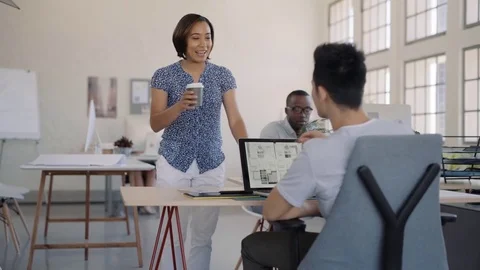 Colleague with coffee Stock Footage 71627380