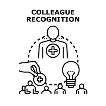 Colleague recognition program encouraging team rewards and positive feedback Stock Illustration