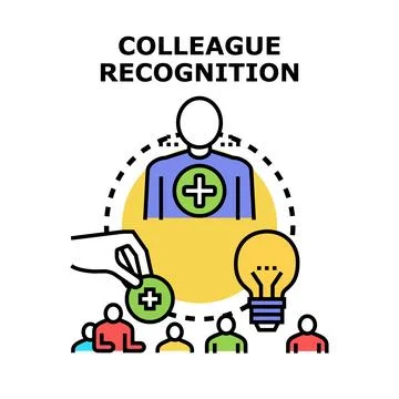 Colleague recognition program encouraging team rewards and positive feedback Stock Illustration