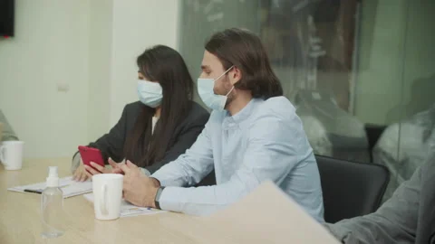 Colleagues are talking to each other and smiling Stock Footage 160171958
