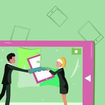 Colleagues Building New Project Plans Presenting Latest Ideas Defining Teamwork Ilustración de archivo