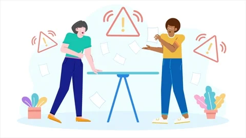 Colleagues developing and practicing crisis response plans illustration business Video stock 283612645