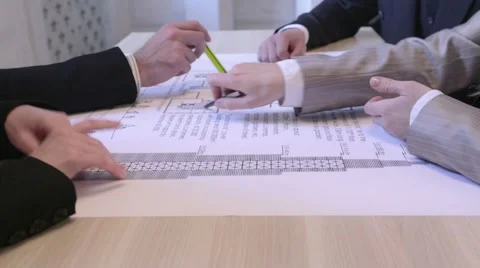 Colleagues discuss the building project Stock Footage 43150590