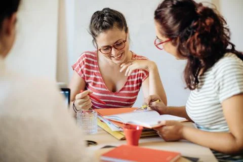 Colleagues discussing documents Stock Photos