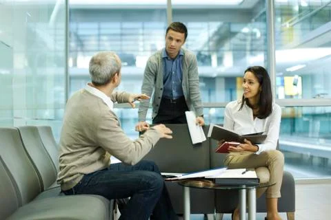 Colleagues discussing work Stock Photos