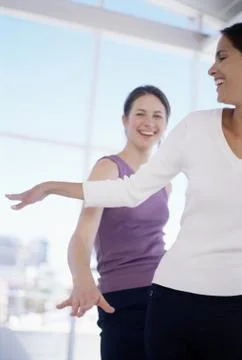 Colleagues doing a dance Stock Photos