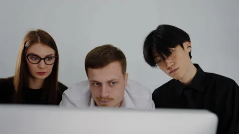 Colleagues during the development of a new concept for a startup Stock Footage 219461197