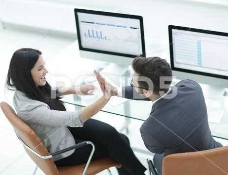 Colleagues give each other