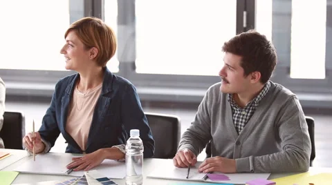 Colleagues giving high-five and applauding in conference room Stock Footage 59542041