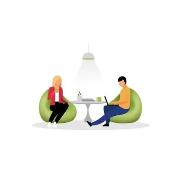 Colleagues have rest flat vector illustration Illustrazione stock