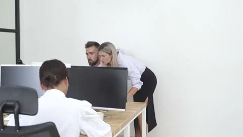Colleagues having coffee break in the office Stock Footage 233745865