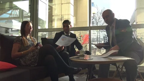 Colleagues having a good time working Stock Footage 124858184