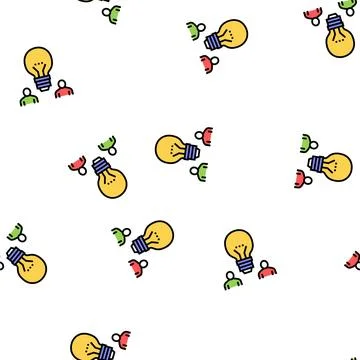 Colleagues idea vector seamless pattern イラスト素材