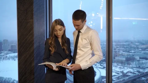 Colleagues at the office Stock Footage 96014641