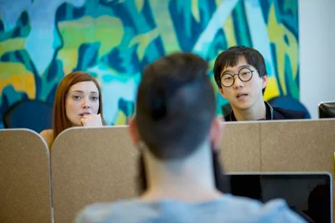 Colleagues sharing ideas Stock Photos