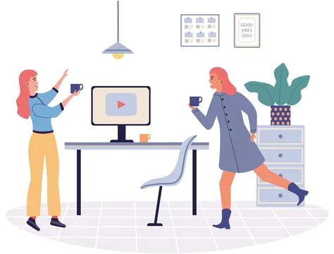 Colleagues. Sharing reports and updates with colleagues facilitates knowledge Stock Illustration
