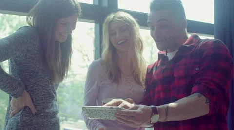 Colleagues in the startup office Stock Footage 62948791