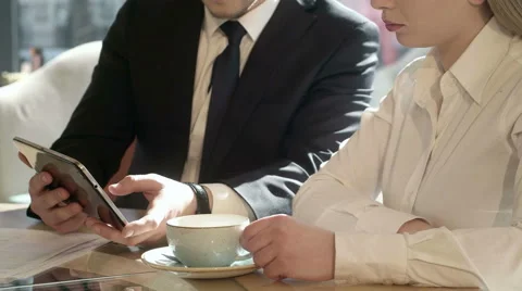 Colleagues Using Digital Tablet at the Meeting Stock Footage 63305760