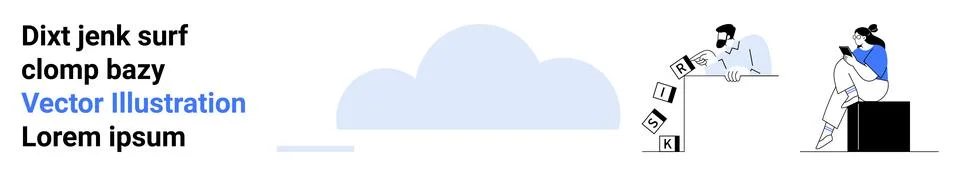 Colleagues using laptops and tablets to share documents via cloud storage. Id Stock Illustration