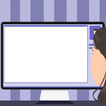 Colleagues Using Technology Having Online Meeting Discussing Future Project Stock Illustration