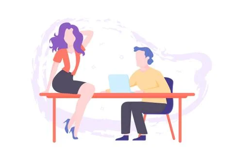 Colleagues at work. Ilustração Stock