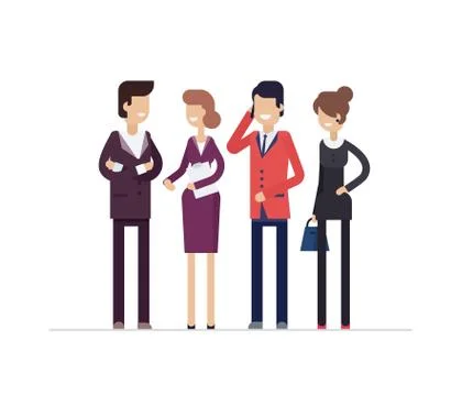 Colleagues at work - modern flat design style isolated illustration Stock Illustration