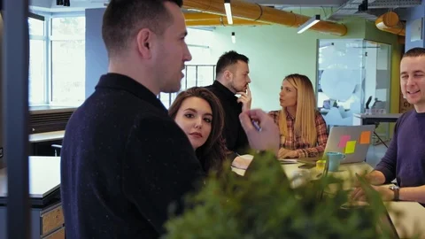 Colleagues working together in the office Stock Footage 94834089
