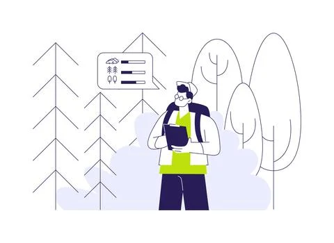 Collect biodiversity data abstract concept vector illustration. Stock Illustration