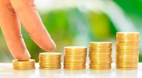 Collect coins Stock Photos