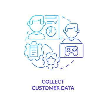 Collect customer data blue gradient concept icon イラスト素材