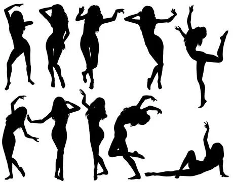 Collect dancing silhouettes 스톡 일러스트