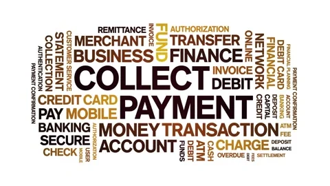 Collect Payment animated word cloud,animation kinetic typography seamless loop. Vídeo Stock 300740991