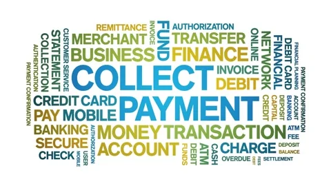 Collect Payment animated word cloud,animation kinetic typography seamless loop. Vídeo Stock 300741054