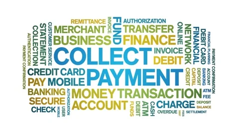 Collect Payment animated word cloud,animation kinetic typography seamless loop. Vídeo Stock 300741116
