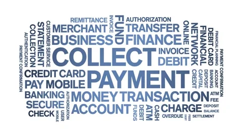 Collect Payment animated word cloud,animation kinetic typography seamless loop. Vídeo Stock 300741175