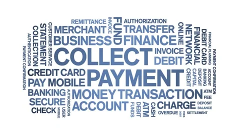 Collect Payment animated word cloud,animation kinetic typography seamless loop. Vídeo Stock 300741234