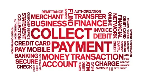 Collect Payment animated word cloud,animation kinetic typography seamless loop. Vídeo Stock 300741324
