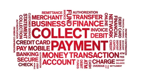 Collect Payment animated word cloud,animation kinetic typography seamless loop. Vídeo Stock 300741440