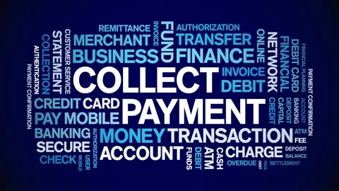 Collect Payment animated word cloud,animation kinetic typography seamless loop. Vídeo Stock 300742377