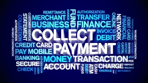 Collect Payment animated word cloud,animation kinetic typography seamless loop. Vídeo Stock 300743482