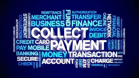 Collect Payment animated word cloud,animation kinetic typography seamless loop. Vídeo Stock 300743661