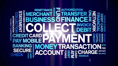 Collect Payment animated word cloud,animation kinetic typography seamless loop. Vídeo Stock 300743894