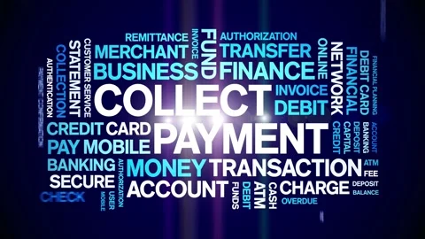 Collect Payment animated word cloud,animation kinetic typography seamless loop. Vídeo Stock 300744153