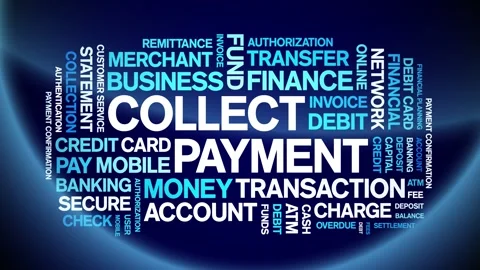 Collect Payment animated word cloud,animation kinetic typography seamless loop. Vídeo Stock 300744770