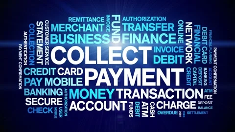 Collect Payment animated word cloud,animation kinetic typography seamless loop. Vídeo Stock 300744970