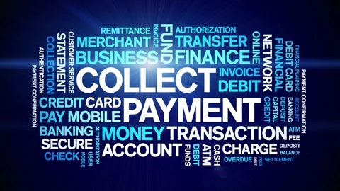Collect Payment animated word cloud,animation kinetic typography seamless loop. Vídeo Stock 300745192