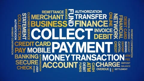 Collect Payment animated word cloud,animation kinetic typography seamless loop. Vídeo Stock 300746219