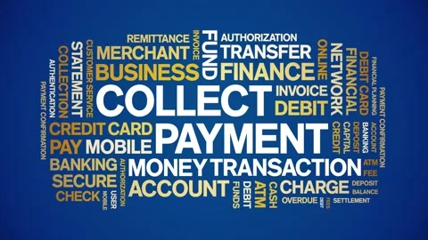 Collect Payment animated word cloud,animation kinetic typography seamless loop. Vídeo Stock 300747729